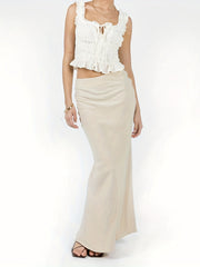 Solid Maxi Skirts Casual Bag Hip Versatile Skirts Women's Clothing
