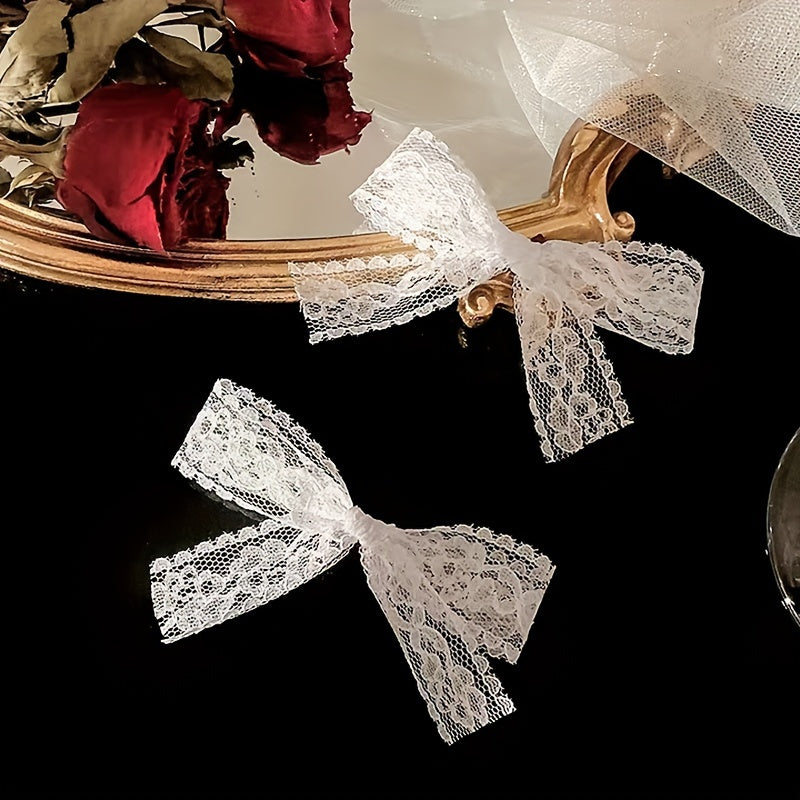 2pcs Lace Bow Tie Hair Clips for Party