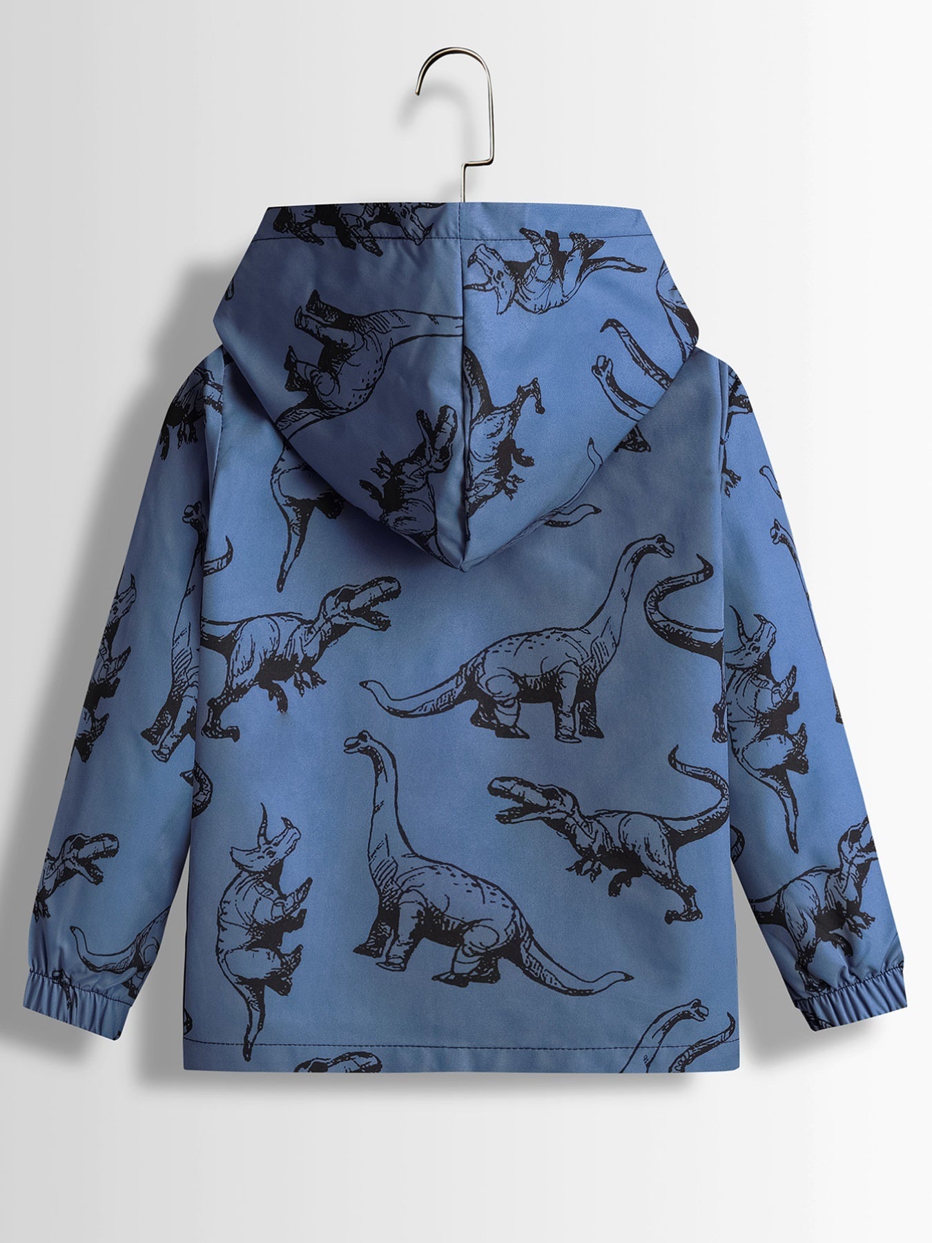 Boys Dinosaur Print Hooded Zipper Jacket