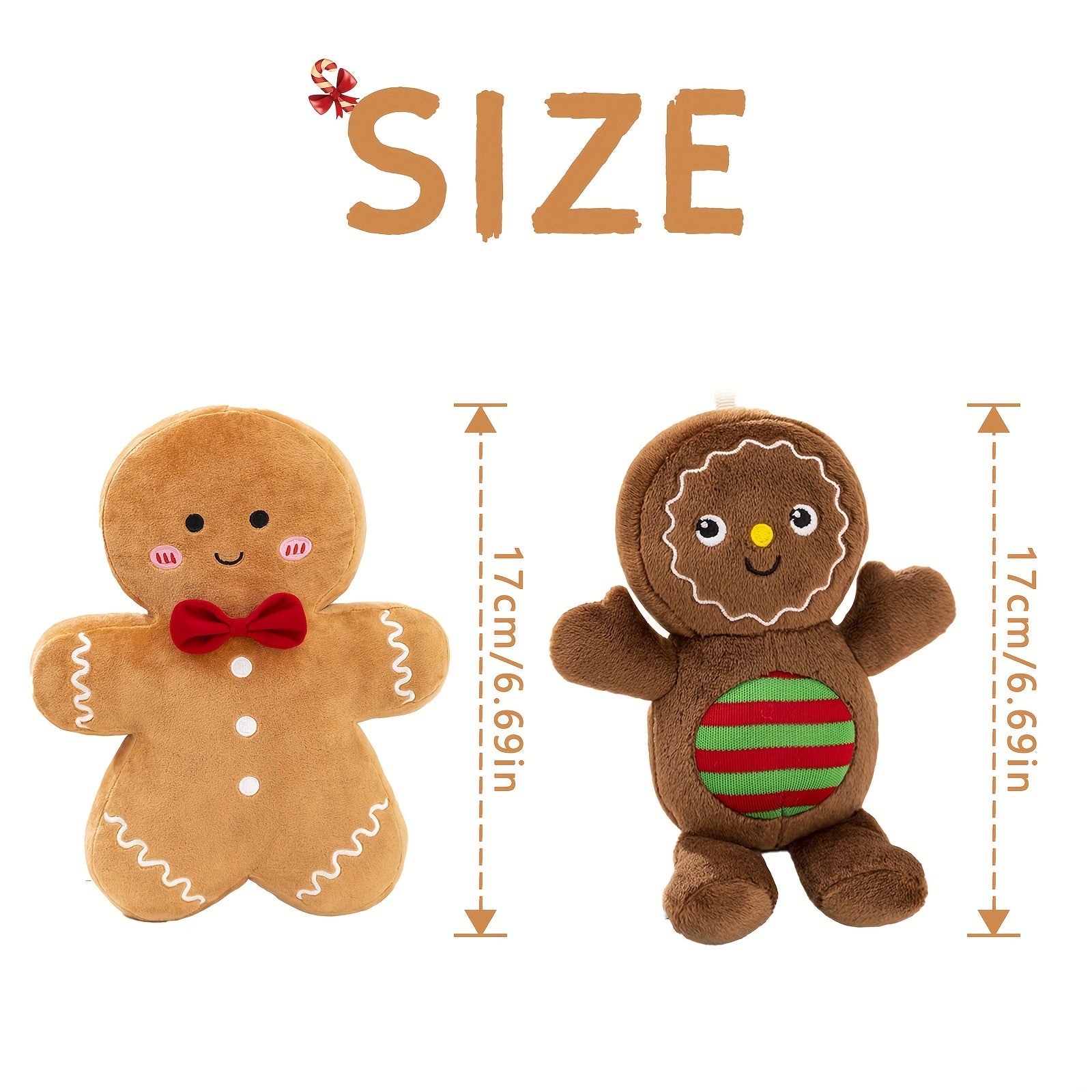 6 69in Cartoon Christmas Gingerbread Man Stuffed Soft Plush Doll Birthday