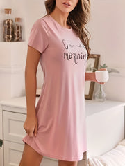Soft & Comfy Short Sleeve Lounge Dress Women's Loungewear