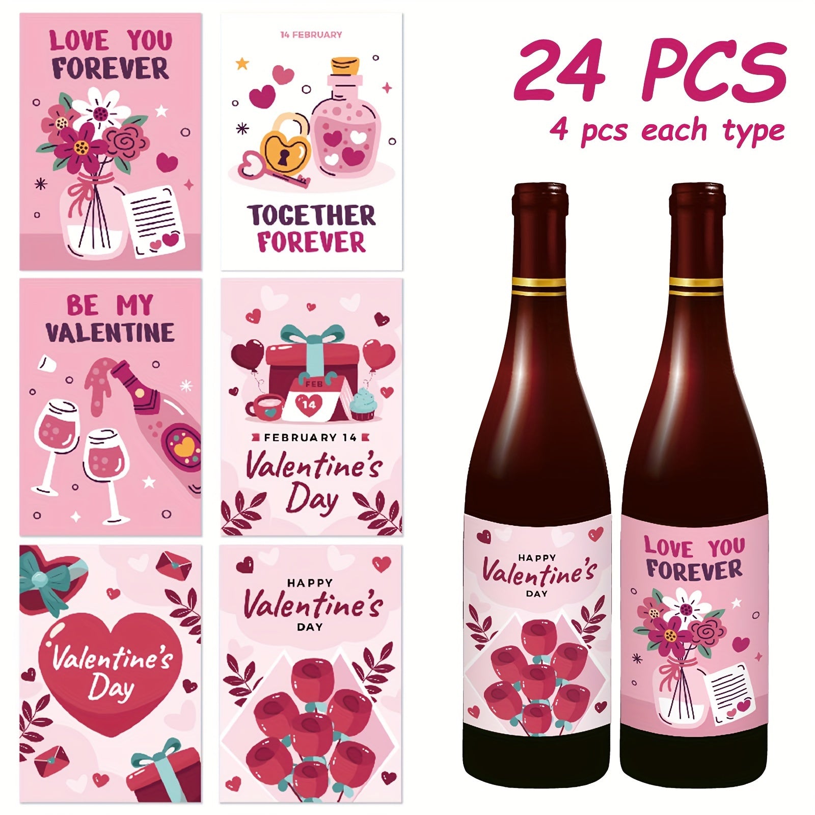 12pcs 24pcs Party Bottle Stickers Decorative Adhesive Labels