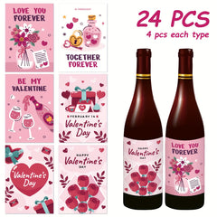 12pcs 24pcs Party Bottle Stickers Decorative Adhesive Labels