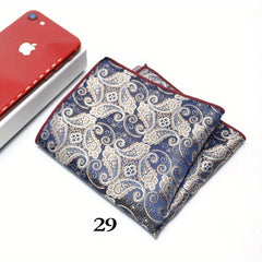 Men's Suit Handkerchief Paisley Cashew Pattern Jacquard Scarf Towel