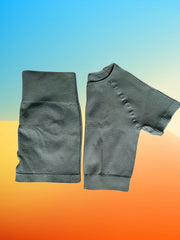 Ribbed Yoga Set Crop Top & High Waist Shorts Activewear