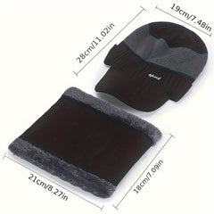 Winter Hat & Scarf Set Ear Protection Knitted Hat Neck Warmer Neck Gaiter