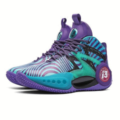 Stylish Luminous Basketball Shoes For Boys Anti Slip High Top Shoes