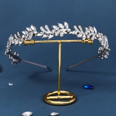 Bridal Crystal Headband Greek Leaf Hair Band Wedding Vintage Hair Piece