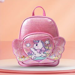 Love Heart Unicorn Backpack For Kids Sequin Kindergarten School Bag