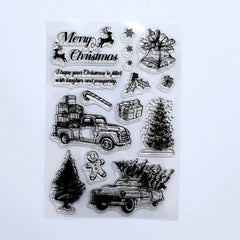 Christmas Word Bell Tree Truck Painting Tool Silicone Stamp