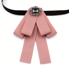 Crystal Decor Pre-tied Bow Tie for Women