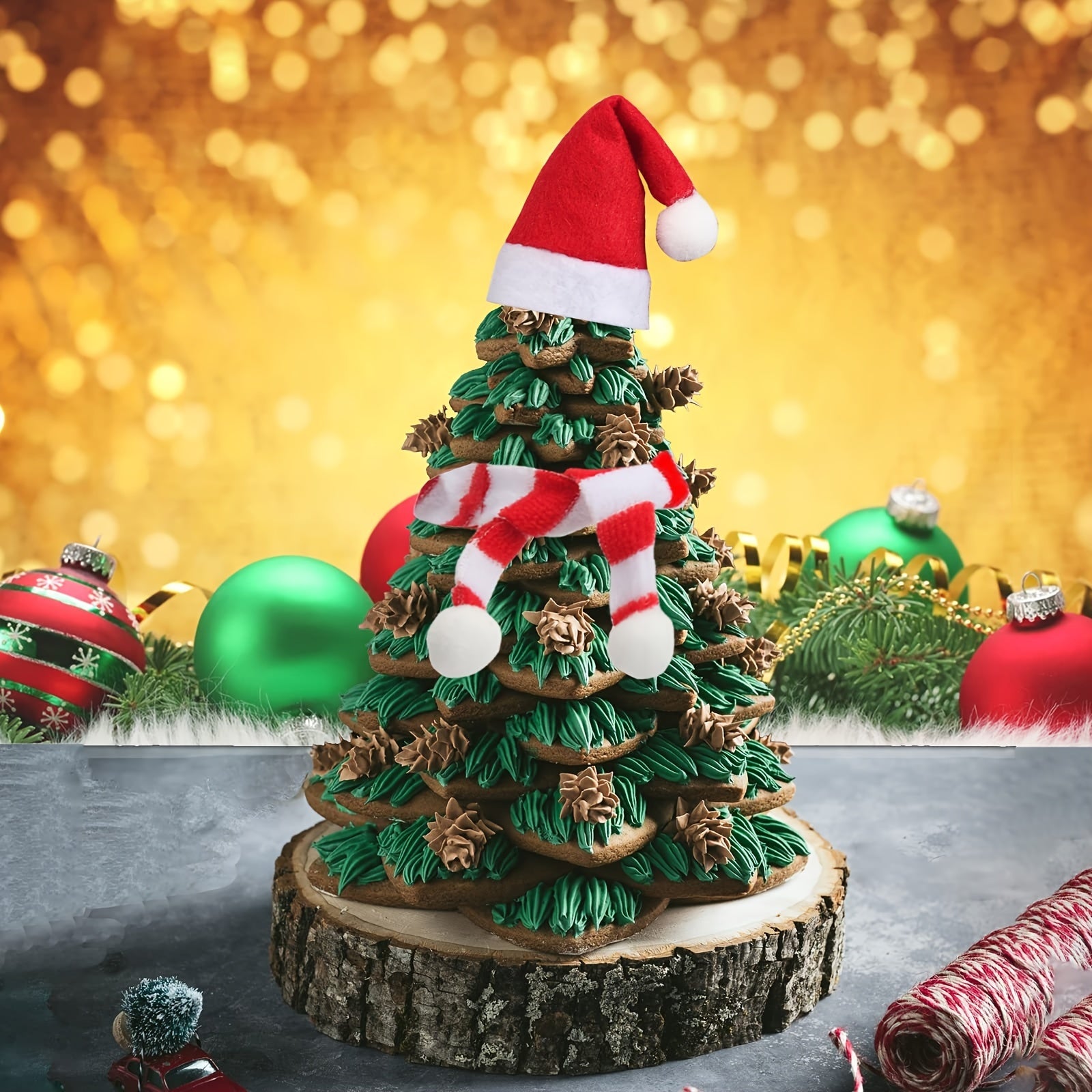 20pcs Mini Christmas Hat and Scarf Set for Wine Bottle Cover