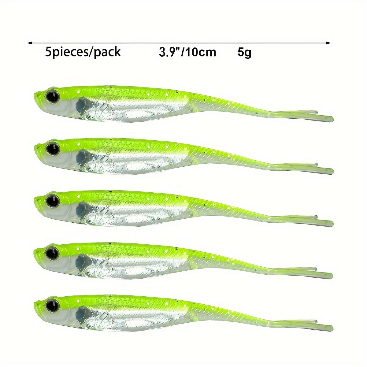 6pcs Fork Tail Fishing Lure Bionic Soft Lure Artificial Swimbait Tackle