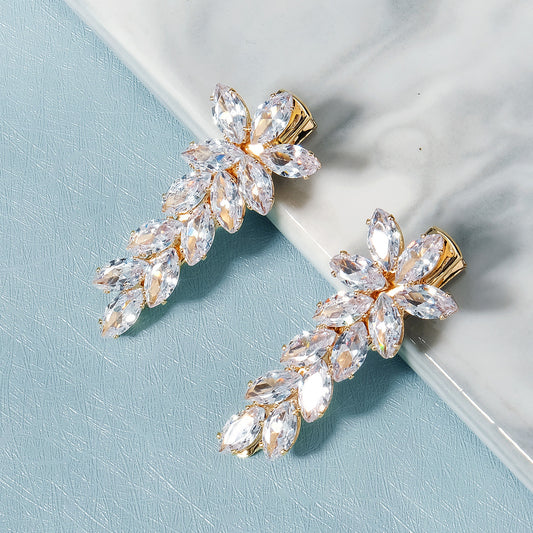 Zircon Leaf Rhinestone Hairclip Party Favor Decorations Hair Accessories