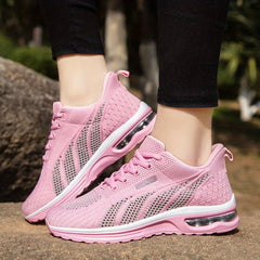 Women's Breathable Mesh Sneakers Comfortable Low Top Lace Up Shoes