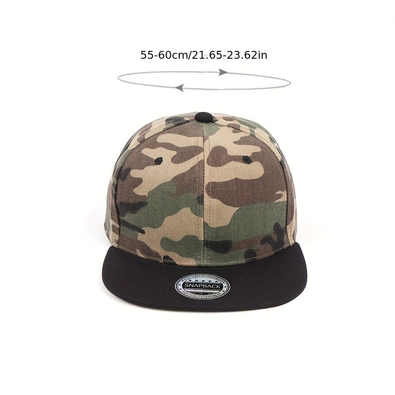Camouflage Flat Brim Baseball Cap Hip Hop Hat