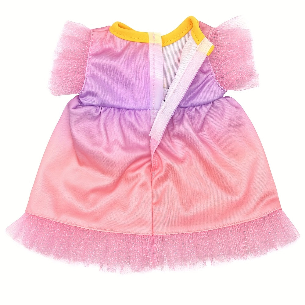 Pink Doll Clothes Set for 12" Dolls with Reusable Toy