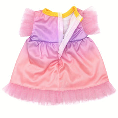 Pink Doll Clothes Set for 12" Dolls with Reusable Toy