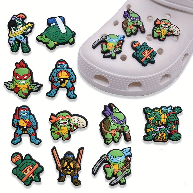 11pcs Cartoon Turtle Shoes Decoration Charms for Teens Boys and Girls