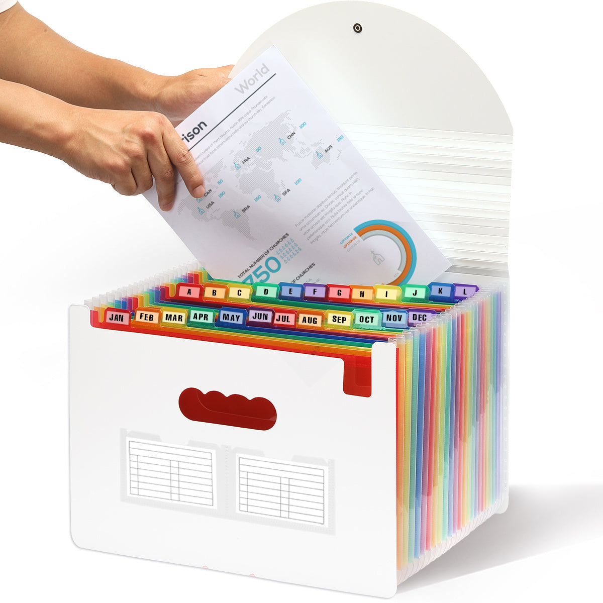 Accordion File Folder with Blank Labels, File Organizer