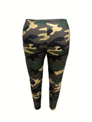 Camo Print One Shoulder Top & Pants Set
