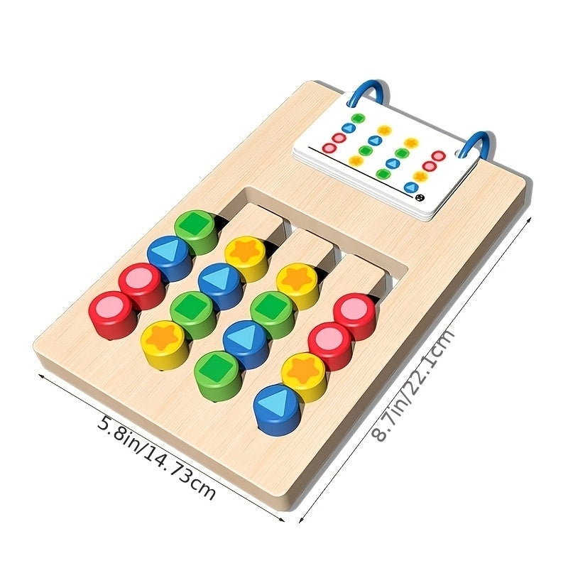 Wooden Matching Busy Toy for Kids Double Sided Educational Preschool Game