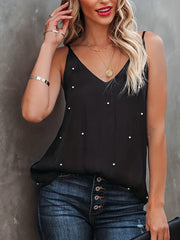 Spaghetti Strap V Neck Cami Top for Summer Women's Clothing