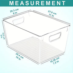 2pcs Clear Plastic Pantry Organizer Bins Food Storage Bins With Handles