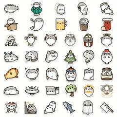 80pcs Funny Turtle Expression Graffiti Sticker for Laptop Helmet Water Cup