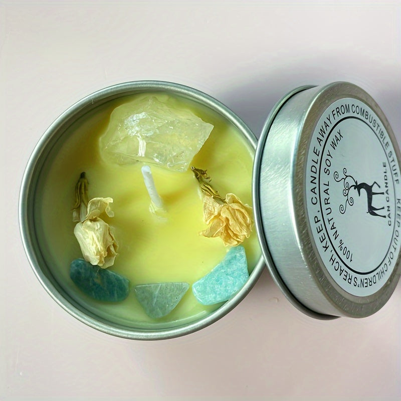 Unique Dried Flower Scented Soy Candle Gift
