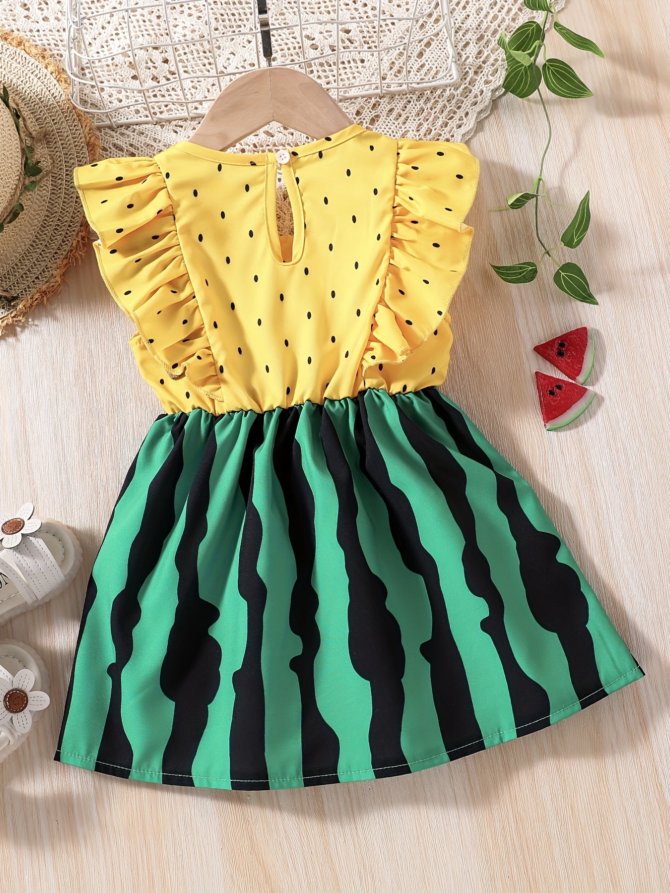 Toddler Girls Watermelon Graphic Princess Dress for Party