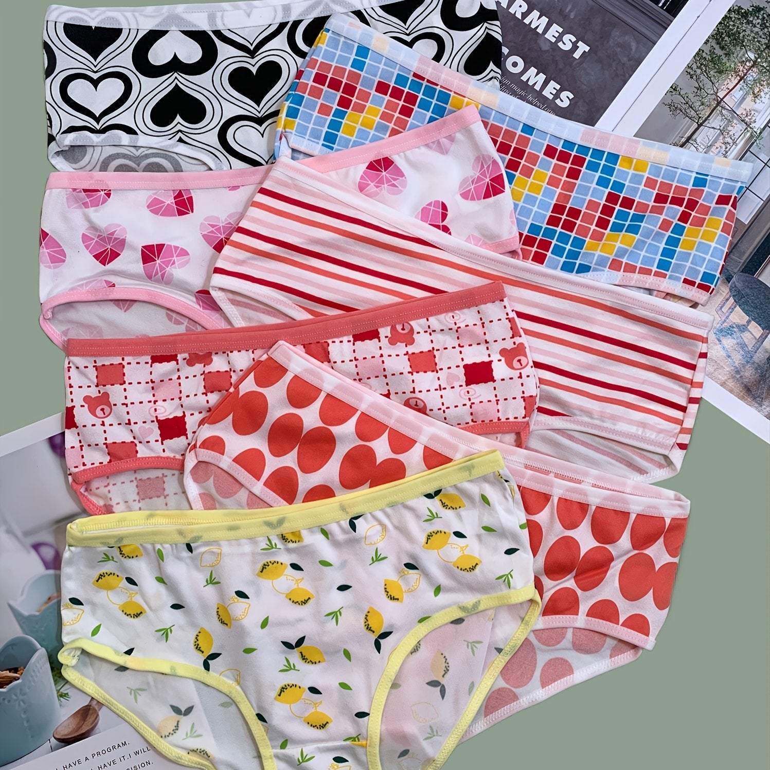 7 Pcs Mixed Pattern Colorful Panties Pack Women's Underwear