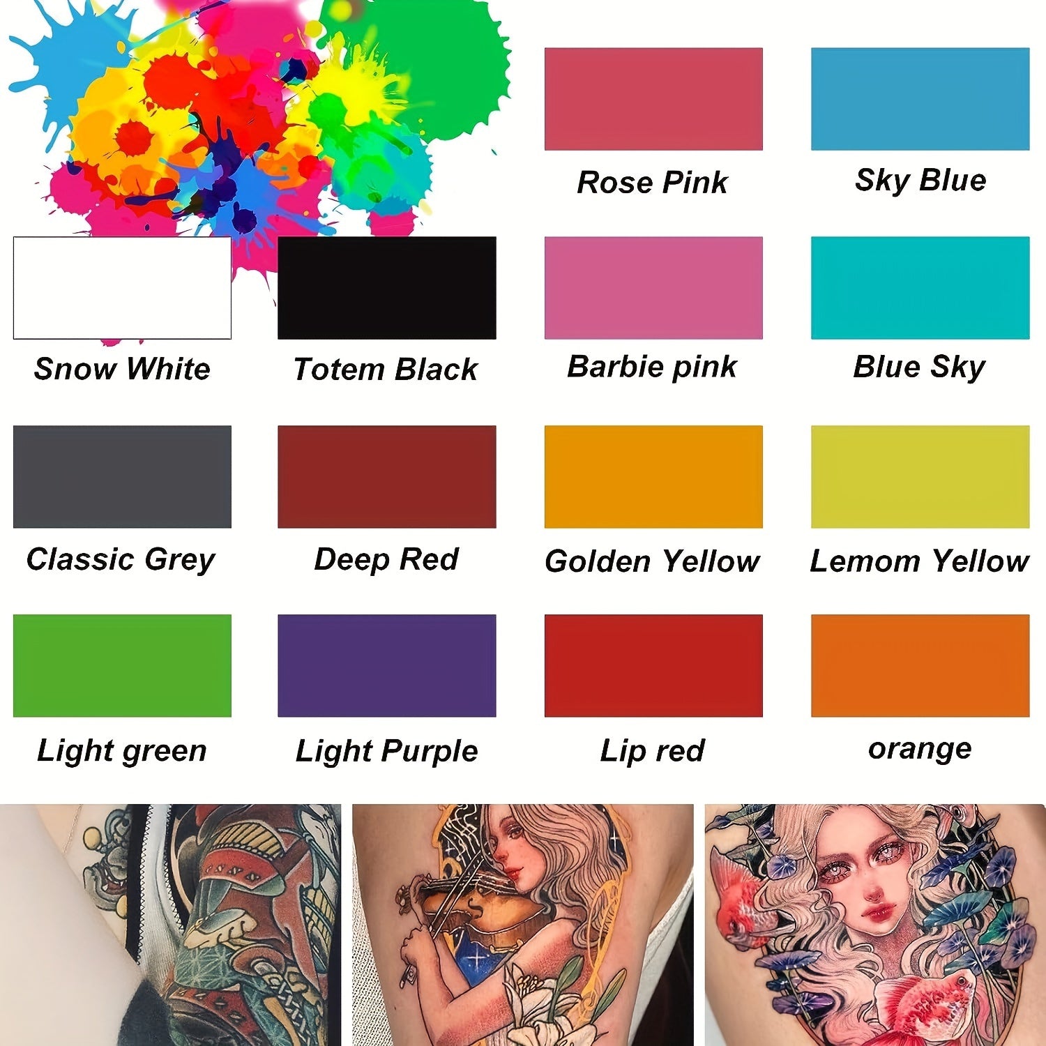 14pcs Tattoo Ink Set Professional Tattoo Pigment Set Long Lasting
