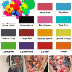 14pcs Tattoo Ink Set Professional Tattoo Pigment Set Long Lasting
