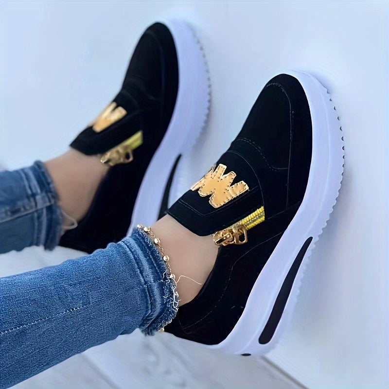 Women's Comfortable Slip On Walking Shoes Thick Sole Casual Sneakers