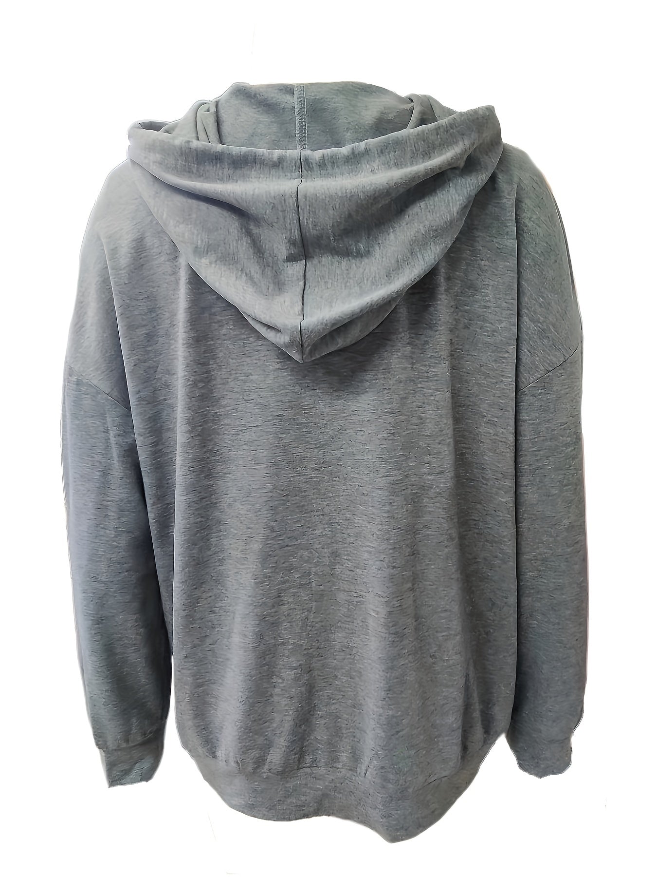 Solid Zip Up Hoodie Casual Long Sleeve Drawstring Hoodies Sweatshirt