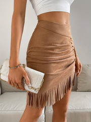Tassel Beaded Bodycon Skirt for Women