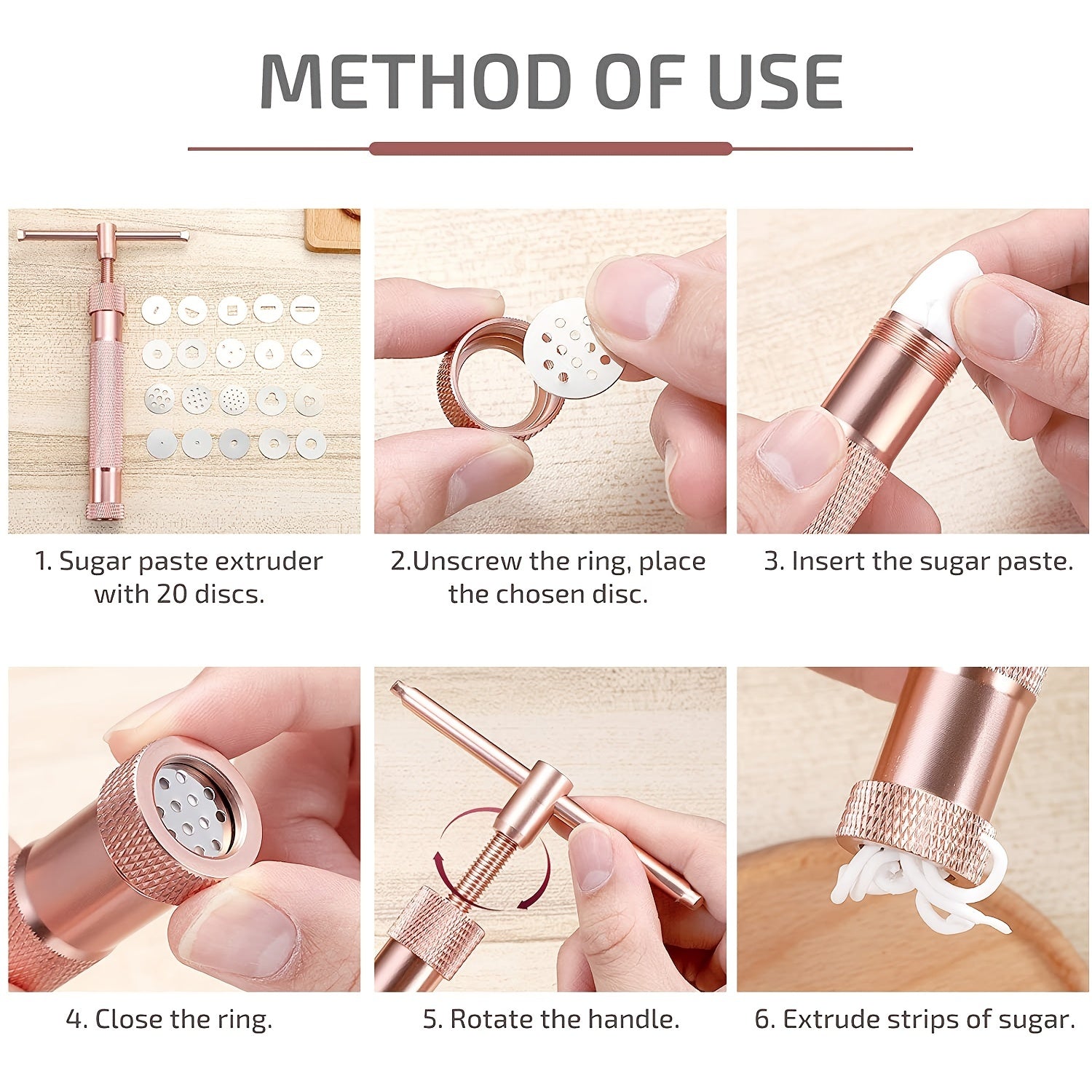 Stainless Steel Extruder Set for Sugar Paste Fondant Flower Decoration