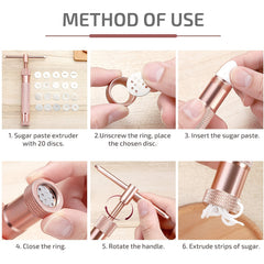 Stainless Steel Extruder Set for Sugar Paste Fondant Flower Decoration
