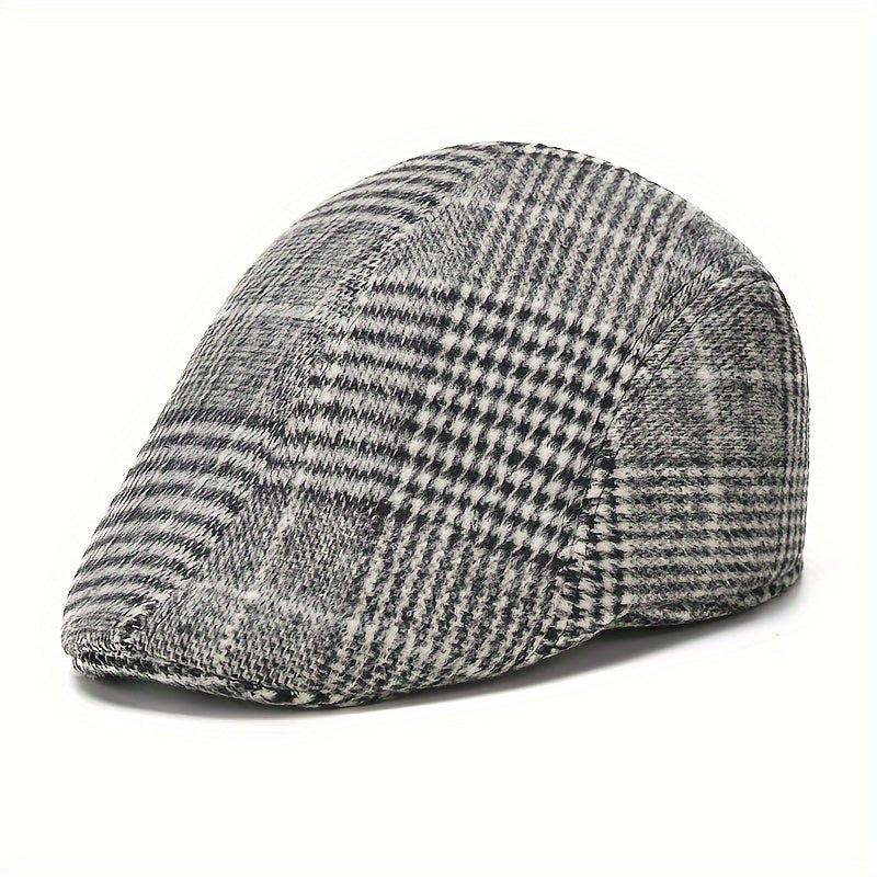 Men's Beret Painter Hat Plaid Casual Hats