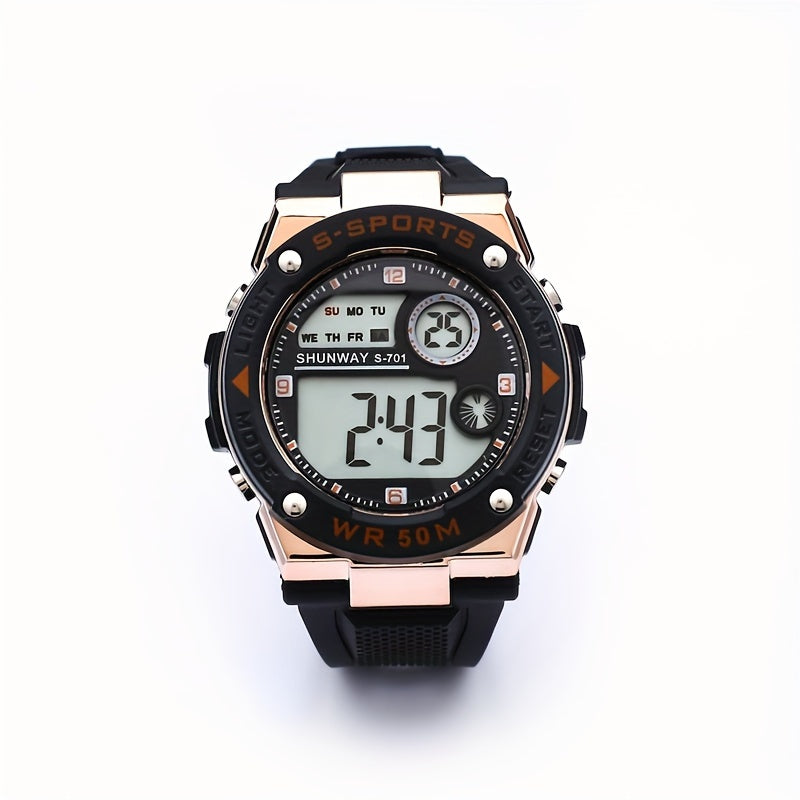Unisex Luminous Sports Digital Watch Waterproof Alarm Clock