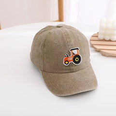 Kids Tractor Embroidered Ball Cap with Visor