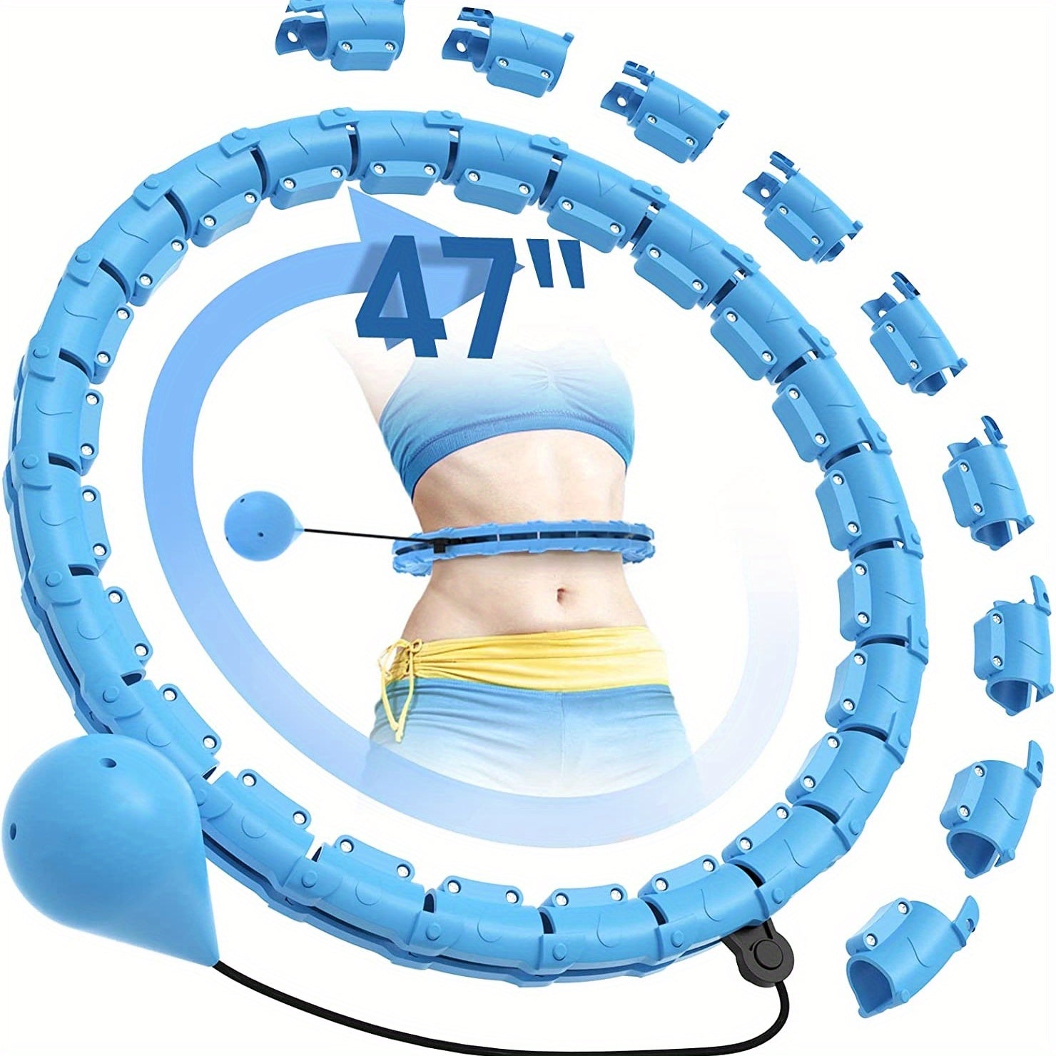 Adjustable 2 in 1 Exercise Hoops with 24 Chain Loops
