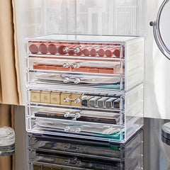 Clear Acrylic Cosmetic Display Case and Jewelry Storage Box