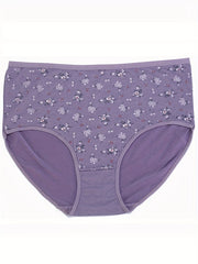 3 Pack Plus Size Women's Ditsy Floral Print Underwear Set
