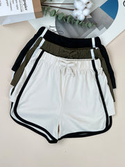 Girls Stripe Waist Bow Casual Sports Shorts Set