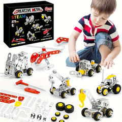 272pcs Metal Building Blocks DIY Engineering Educational Toy for Ages 8