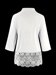 Casual Lace Patchwork Cardigan Jacket