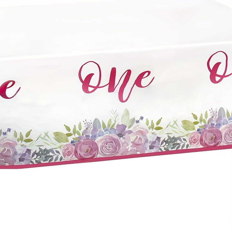 Pink One Themed Party Tablecloth Birthday Party Supplies