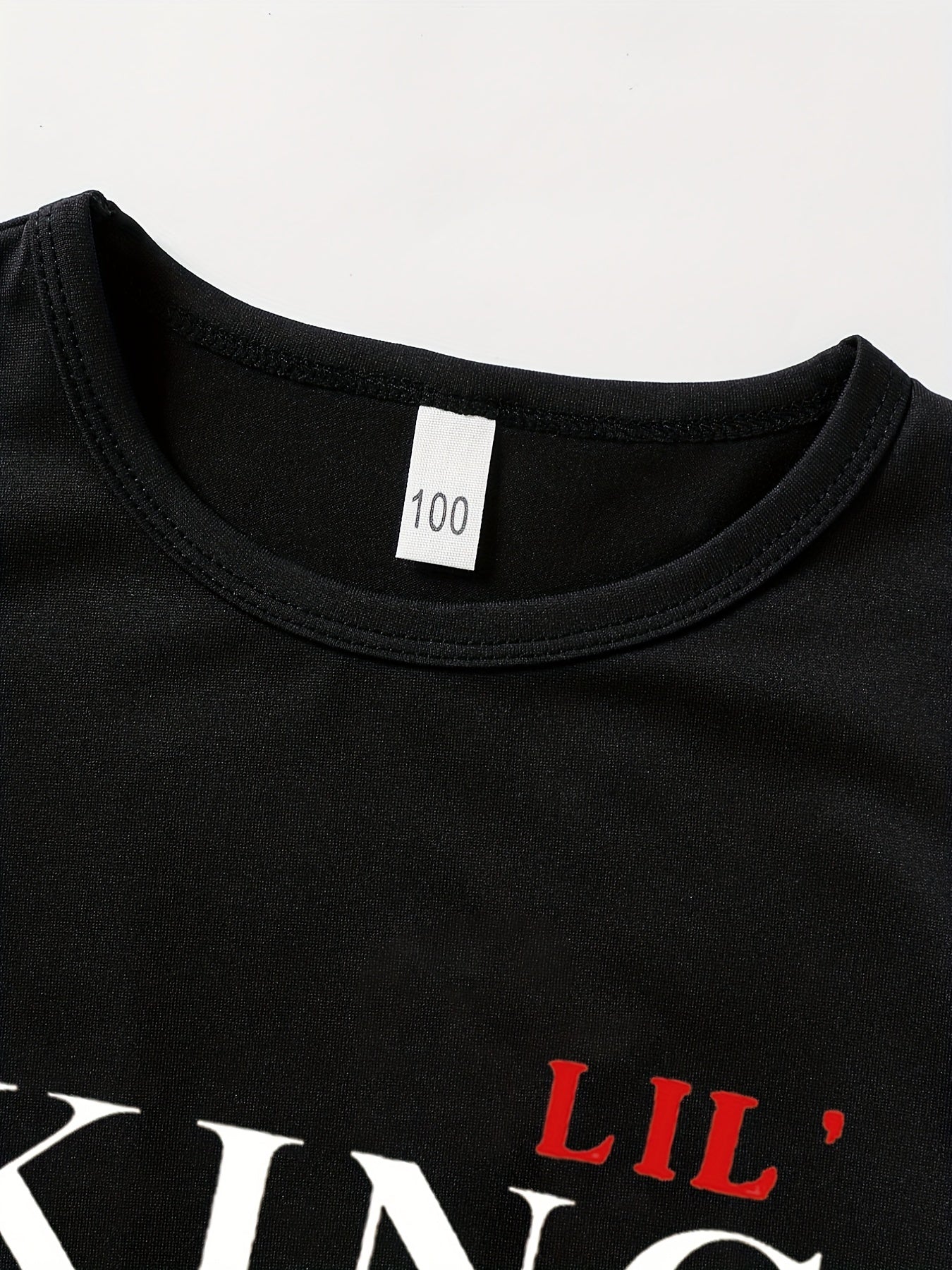 Boy's 2pc LIL KING Print T-shirt & Shorts Set